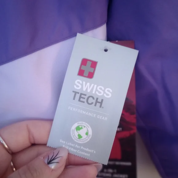 Swiss Tech Purple Kids Double Puffer Jacket NWT - Picture 2 of 7